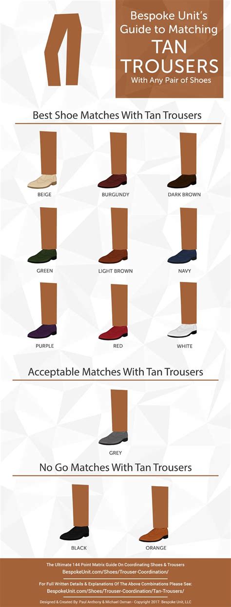 tan trousers color chart